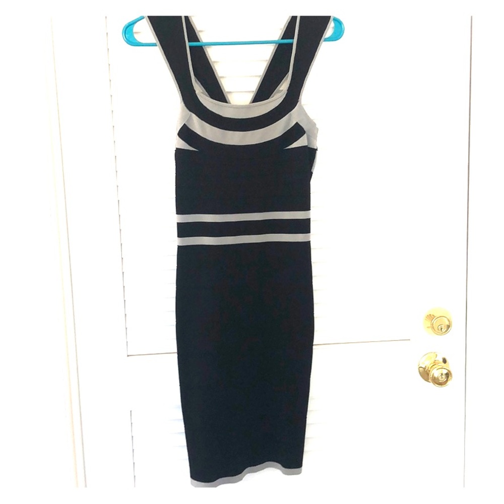 Express Black and Grey Body Con dress